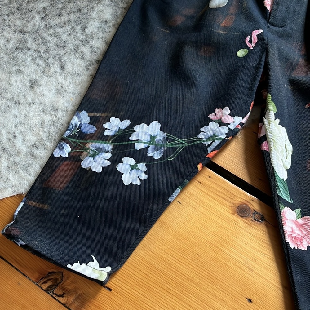 Wolf & Rita Kids’ Andre Black Winter Floral Print Trouser Pant—2T - Picture 7 of 10